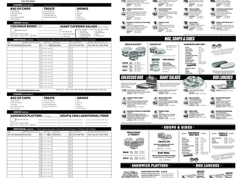 Erbert and Gerberts Menu