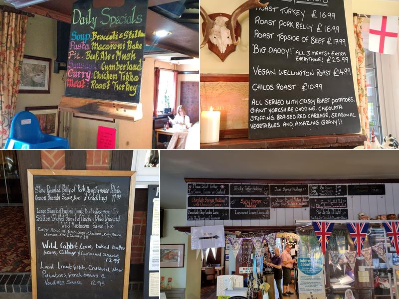 The Fighting Cocks Pub Menu