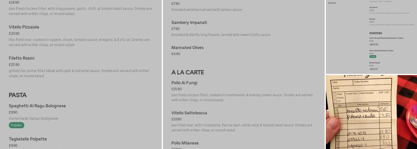 Amarone Italian Restaurant Menu