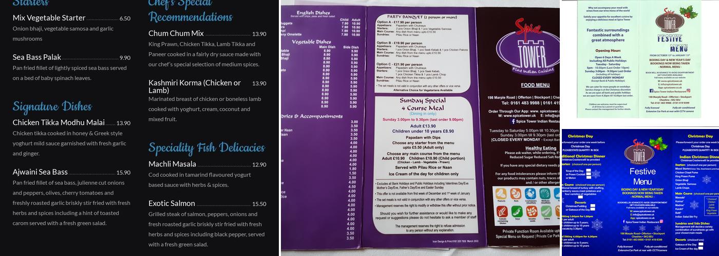 Spice Tower Indian Restaurant Menu