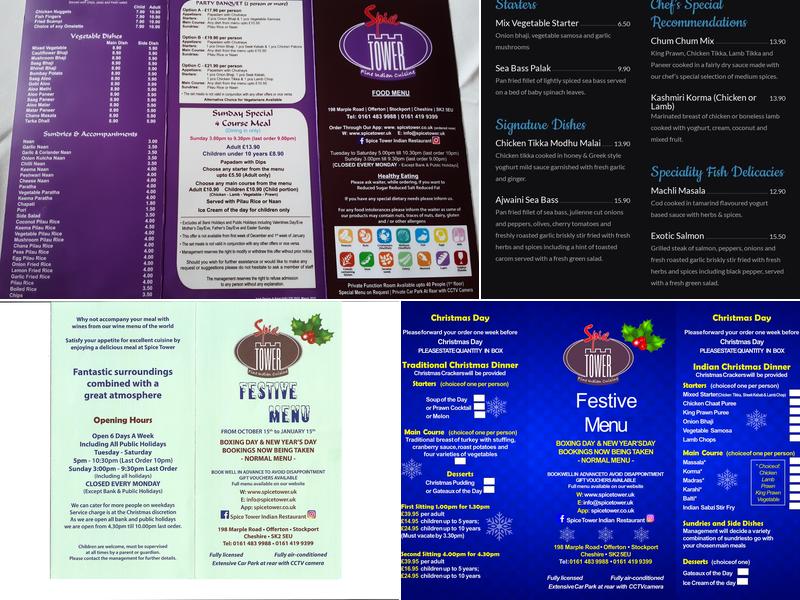 Spice Tower Indian Restaurant Menu