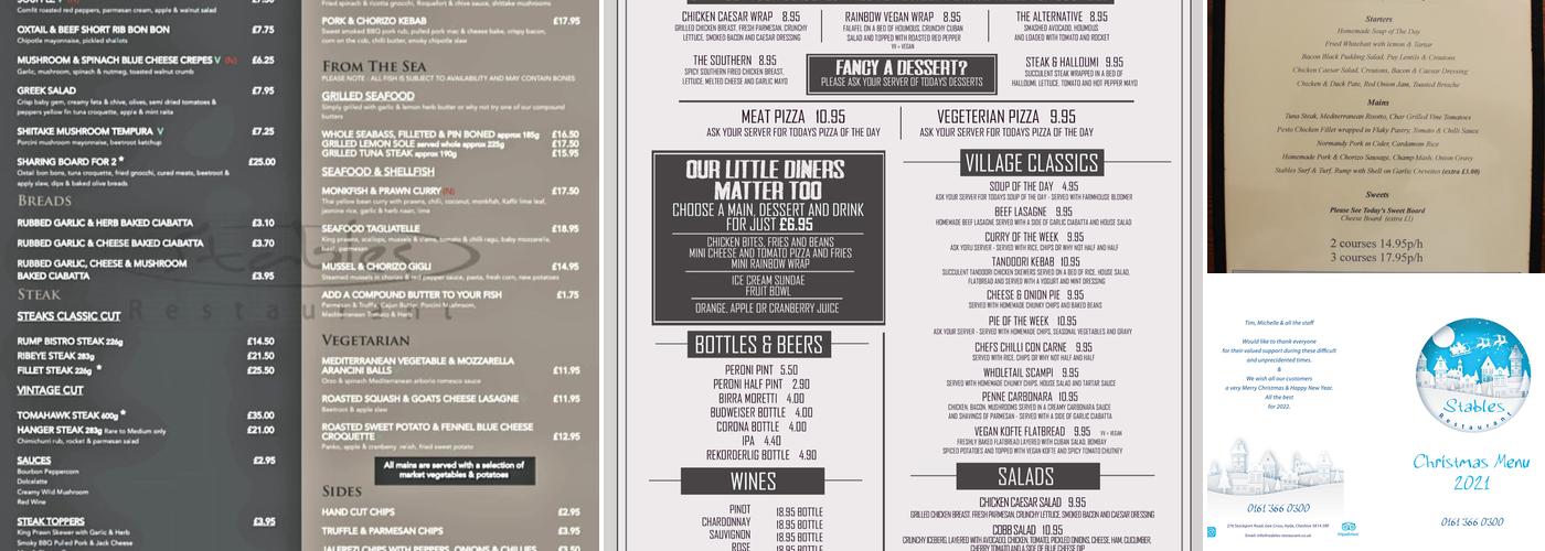 The Dining Room Gee Cross Menu