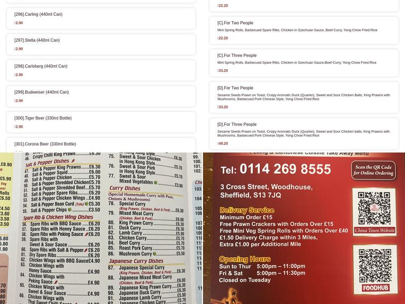 Chinatown Restaurant Menu