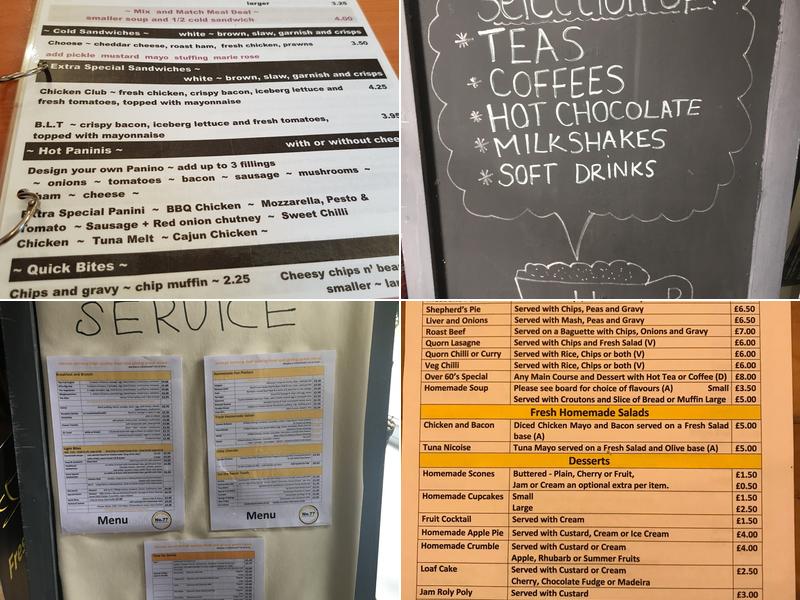 Tea at No.77 Cafe Menu