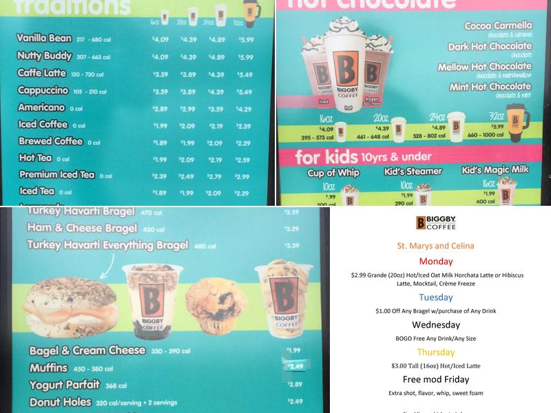BIGGBY COFFEE Menu