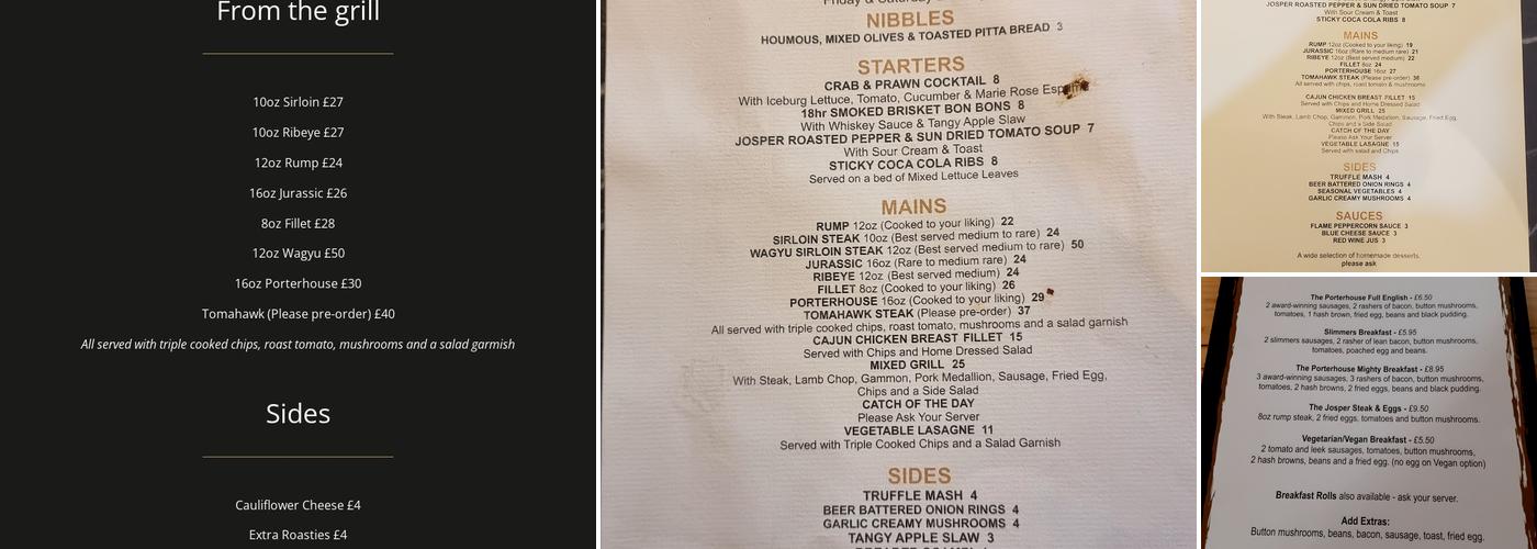 Porterhouse by Barlows Menu