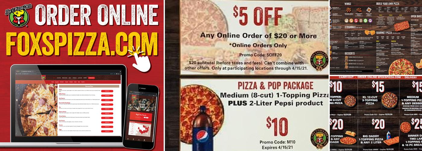 Fox's Pizza Den Menu