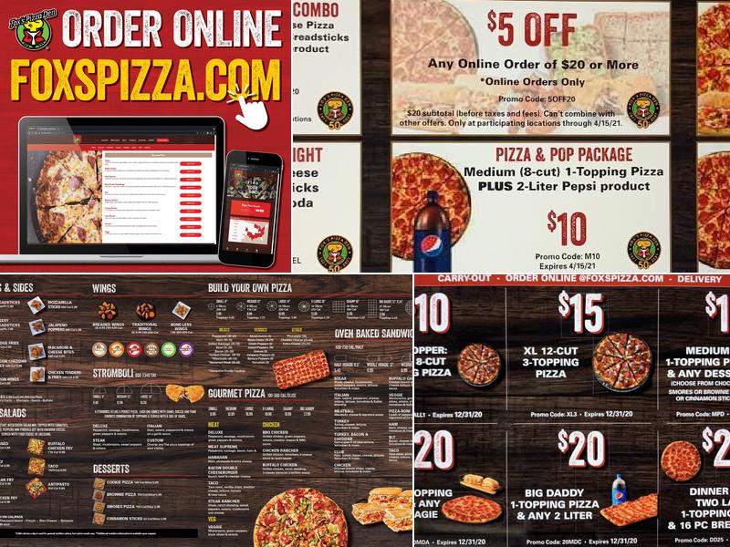 Fox's Pizza Den Menu