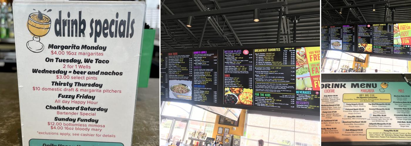 Fuzzy's Taco Shop Menu