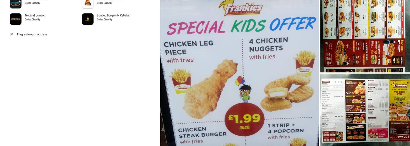 Frankies Ashton In Makerfield Menu