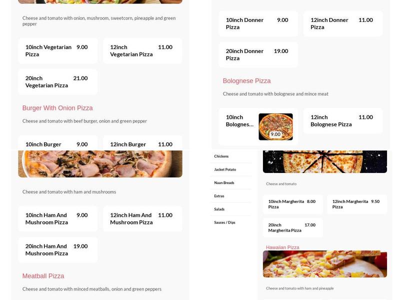 Pizza Man Menu