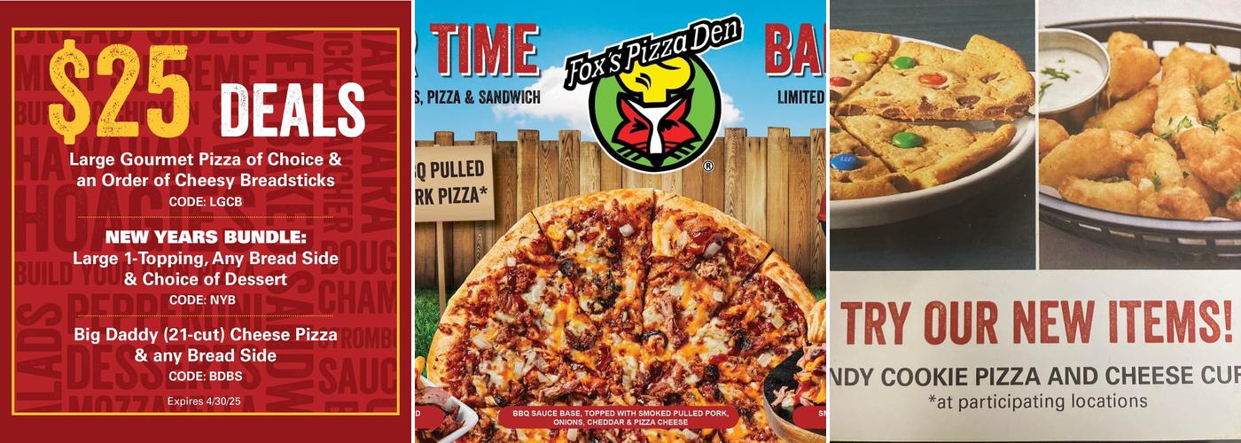 Fox's Pizza Den Menu