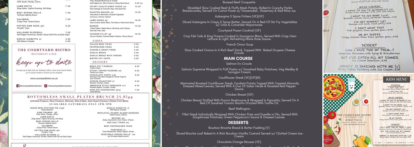 The Courtyard Bistro Menu