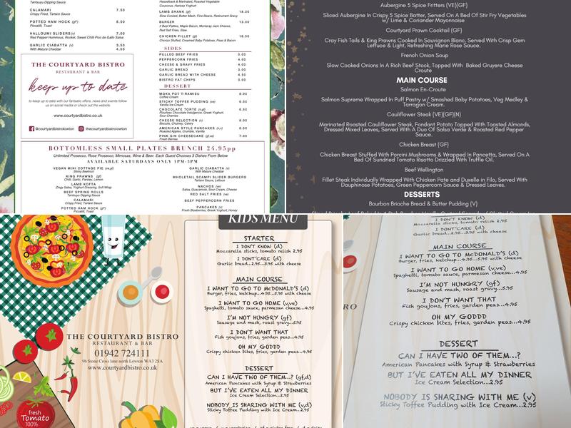 The Courtyard Bistro Menu