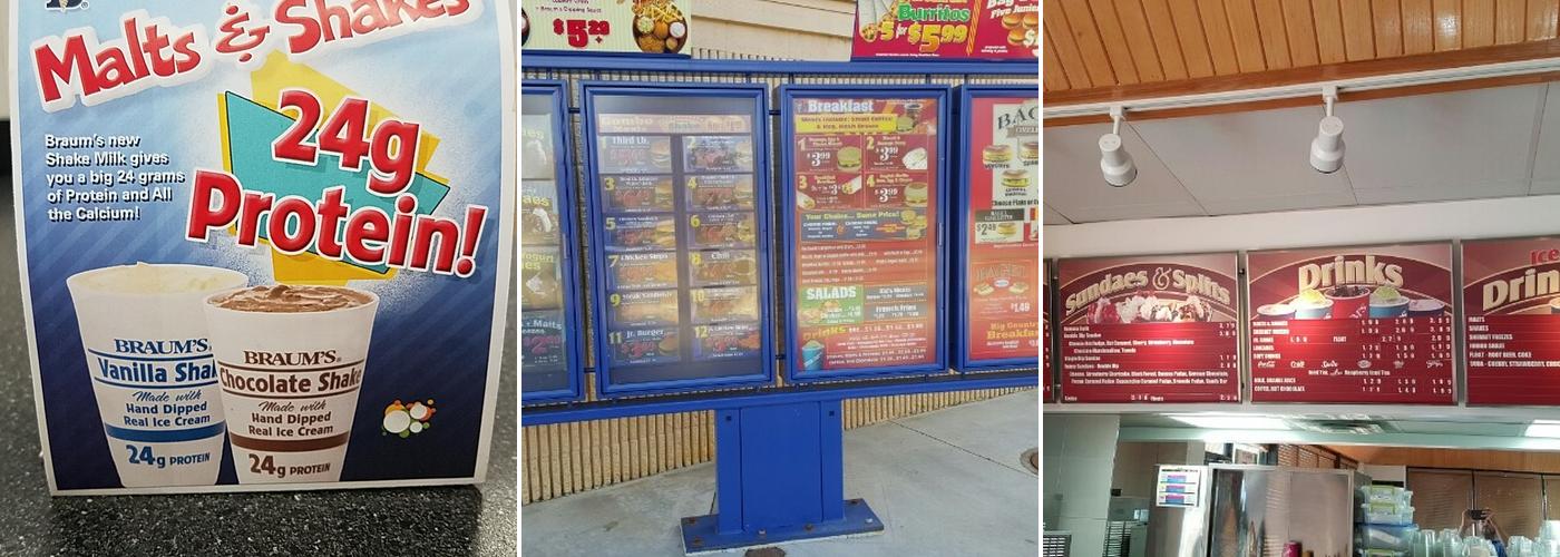 Braum's Ice Cream & Dairy Store Menu