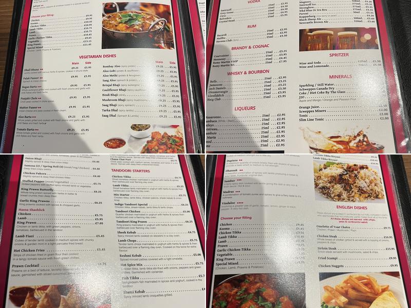 Indigo Indian Restaurant Menu