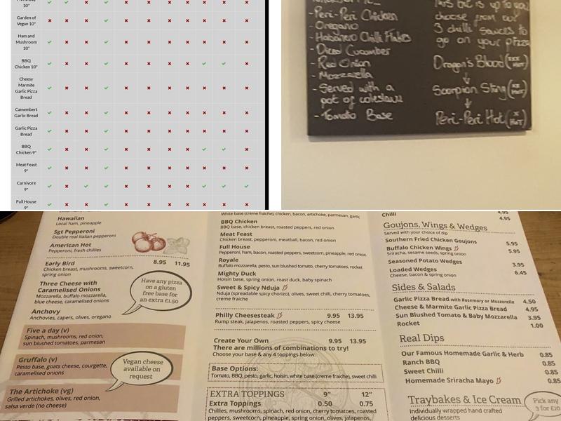 The Real Pizza Company Copthorne Menu