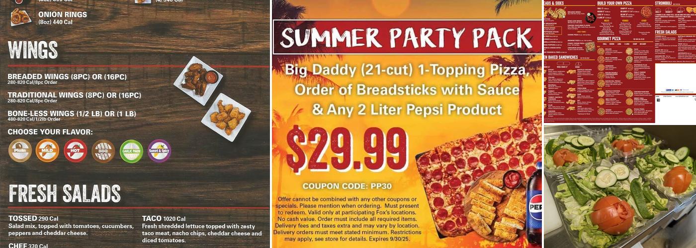 Fox's Pizza Den Menu