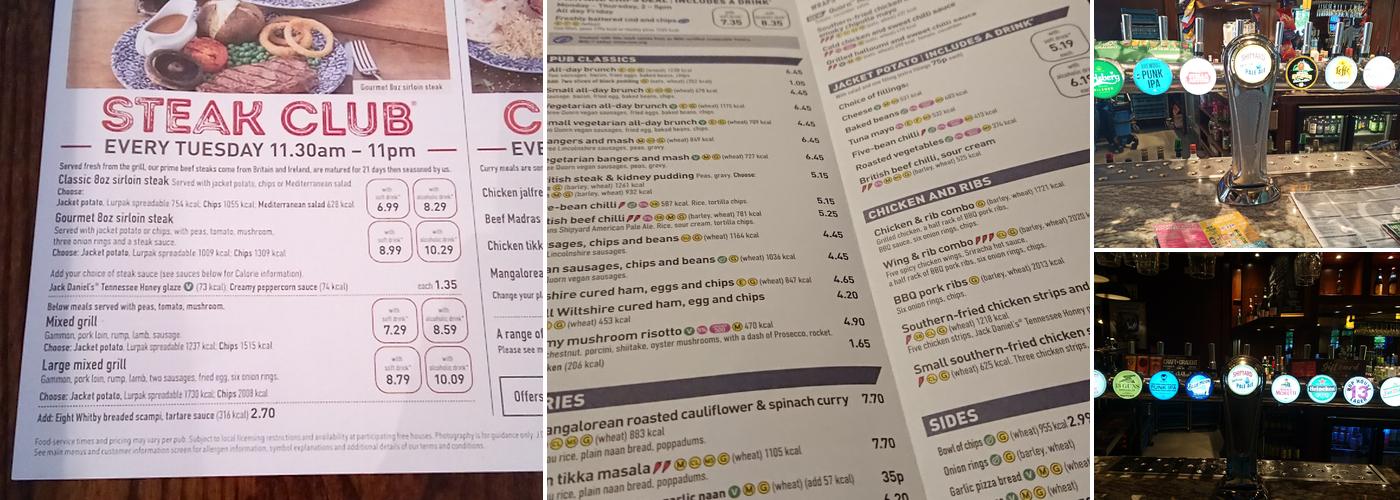 The White House - JD Wetherspoon Menu
