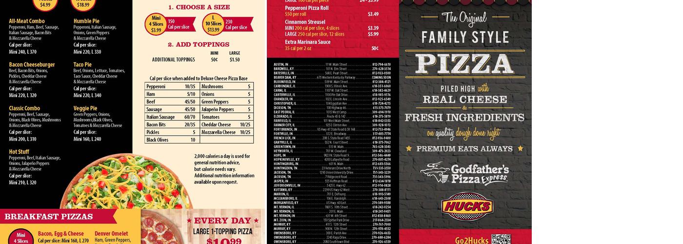 Godfather's Pizza Express Menu