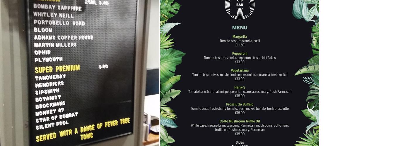 H BAR @ The Cannon Menu