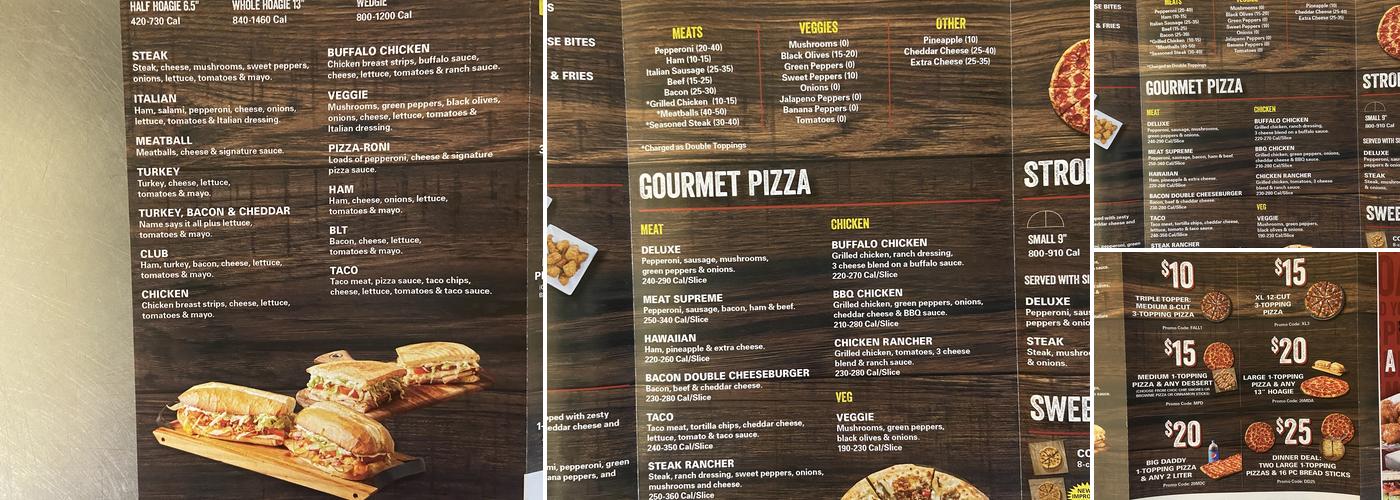 Fox's Pizza Menu