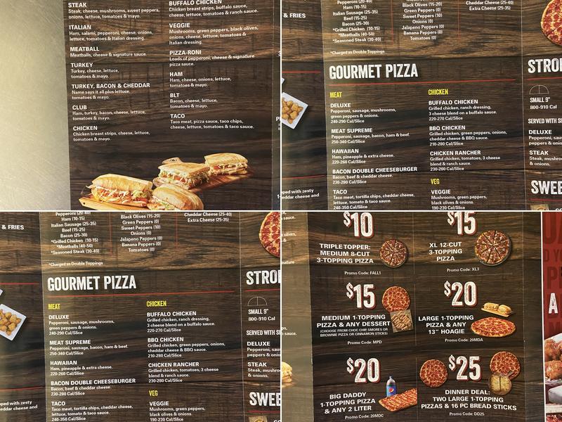 Fox's Pizza Menu