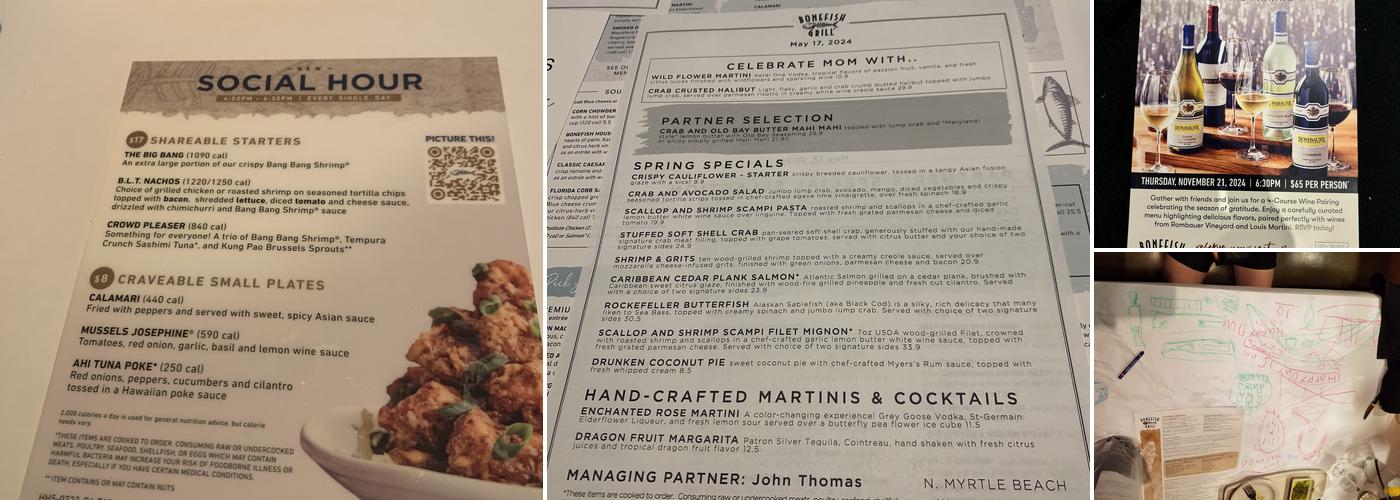 Bonefish Grill Menu