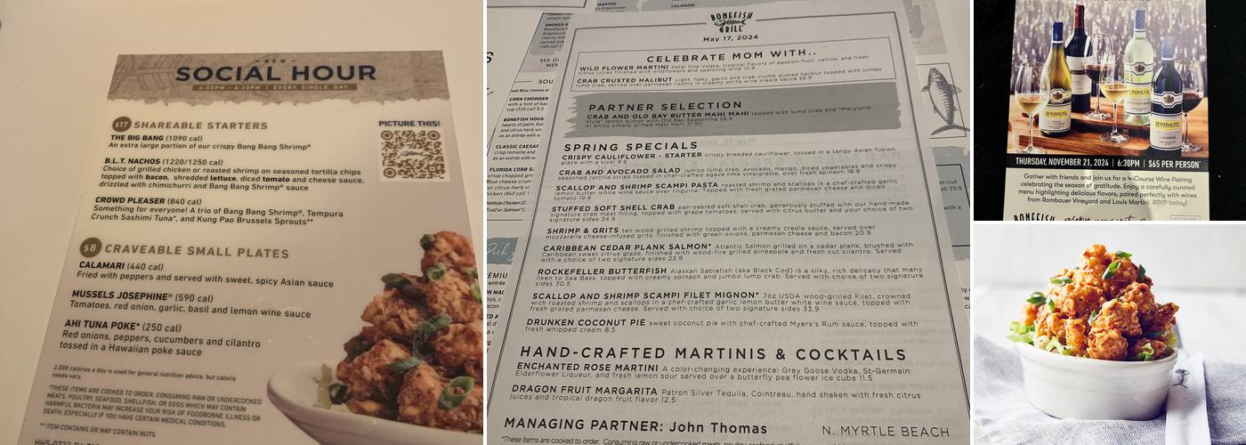 Bonefish Grill Menu