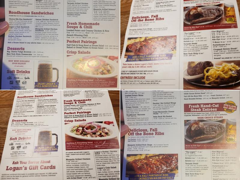 Logan's Roadhouse Menu