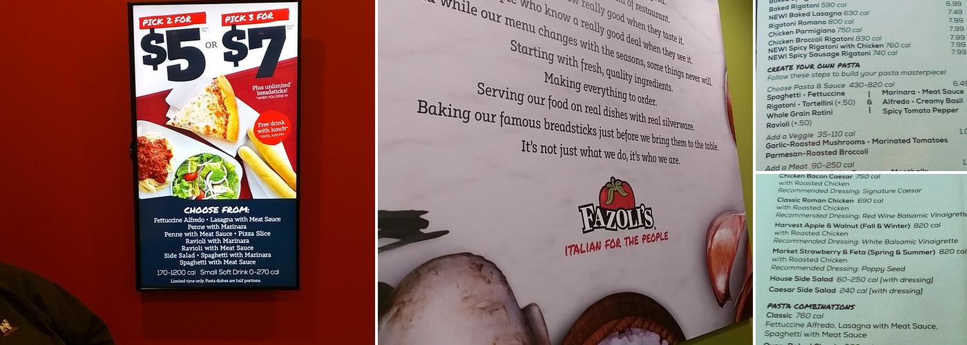 Fazoli's Menu