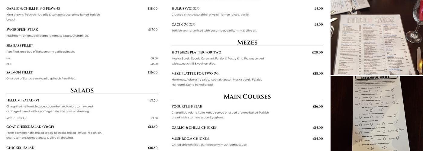 Istanbul Grill Menu