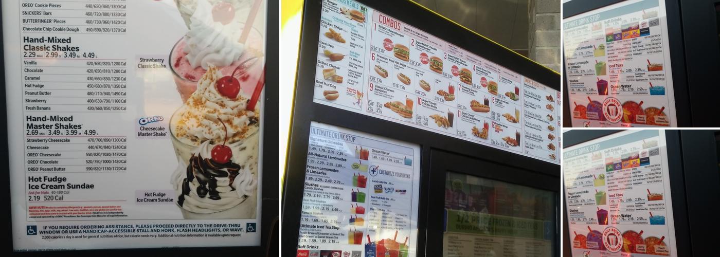 Sonic Drive-In Menu
