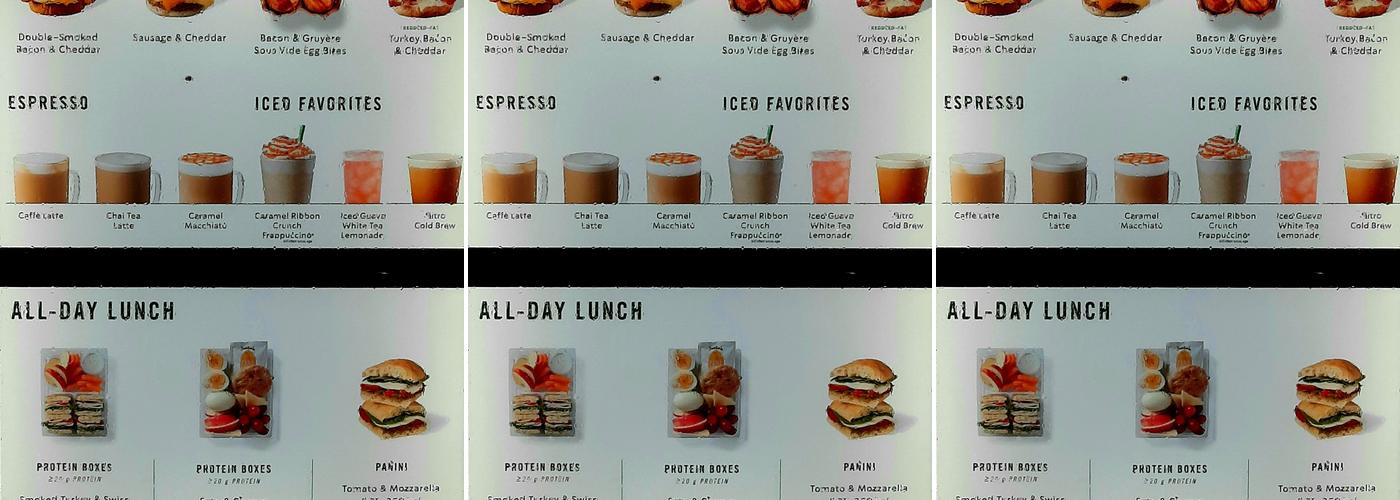 Starbucks Coffee Company Menu