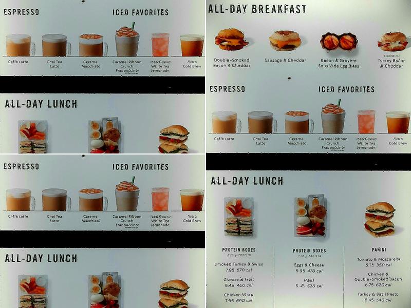 Starbucks Coffee Company Menu