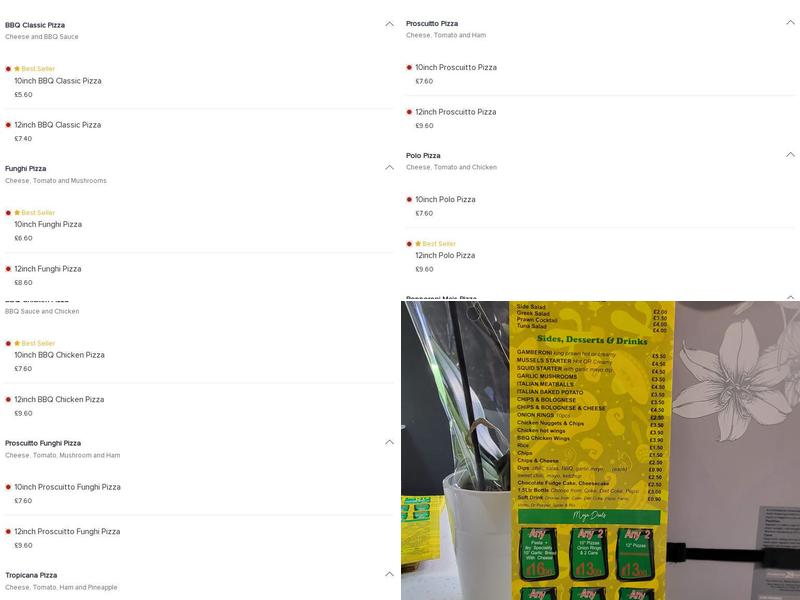 Alfredo's Stockport Menu