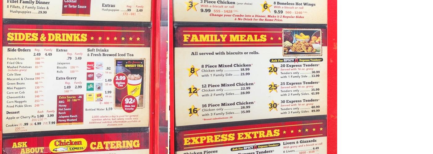 Chicken Express Menu