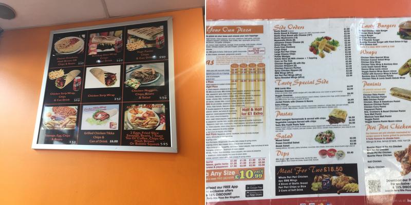 Tasty Bite Pizza Bar Menu