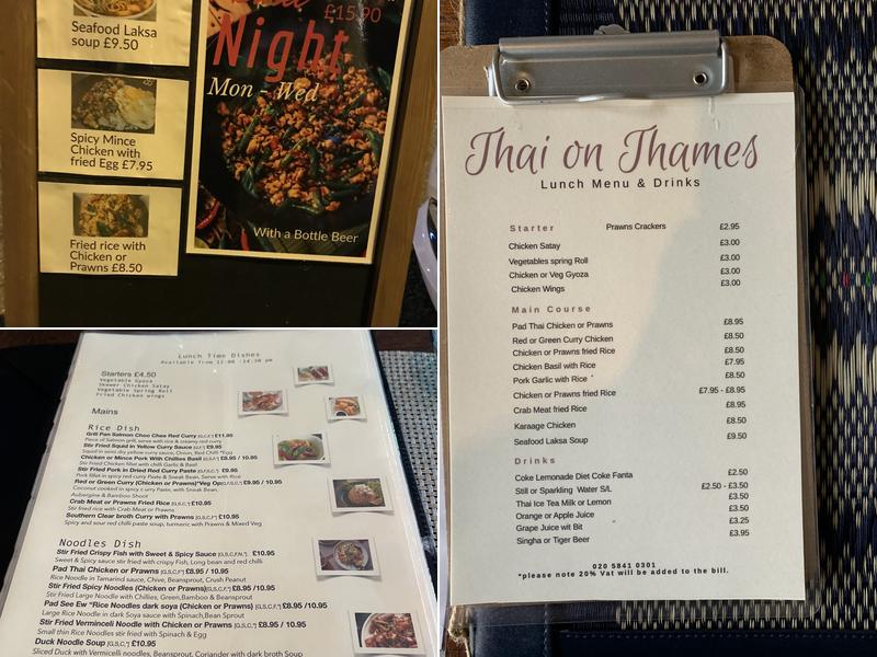 Thai On Thames Menu