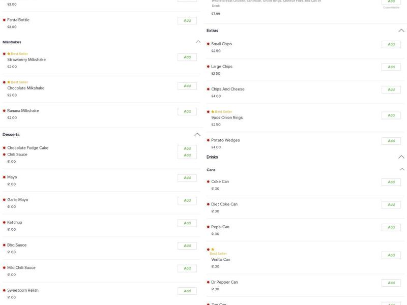 Continental Newton Menu