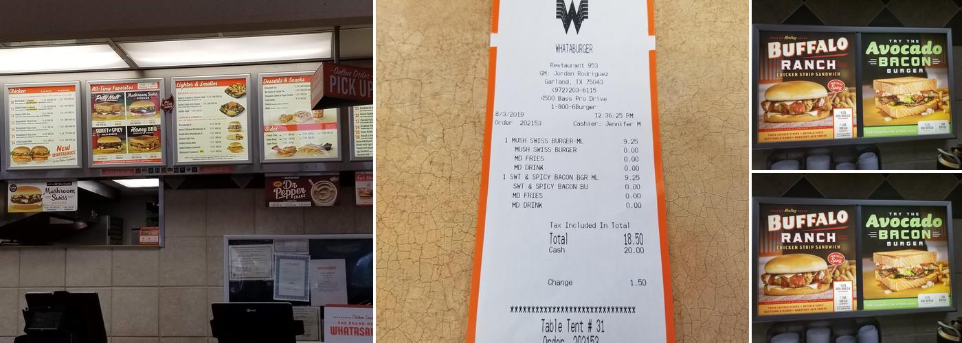 Whataburger Menu