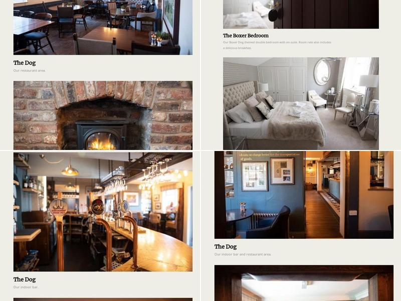 The Dog at Peover Menu