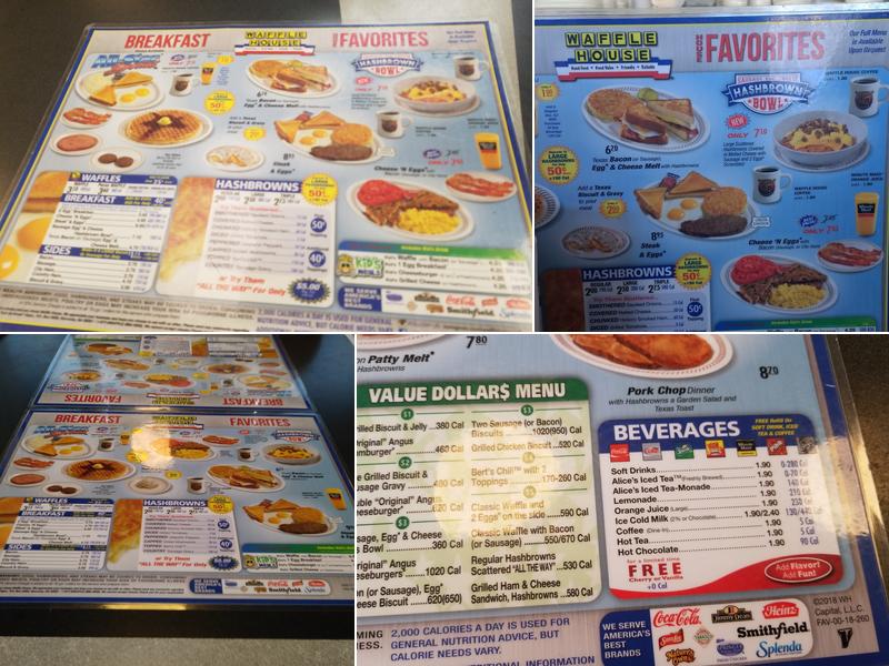 Waffle House Menu