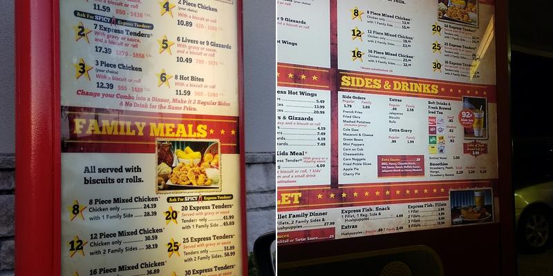 Chicken Express Menu