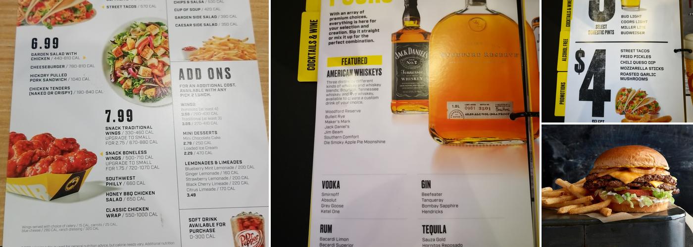 Buffalo Wild Wings Menu