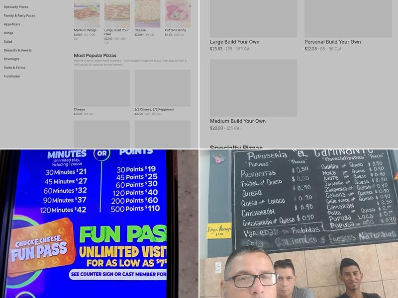 Chuck E. Cheese Menu