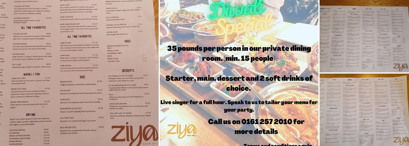Ziya Restaurant Menu