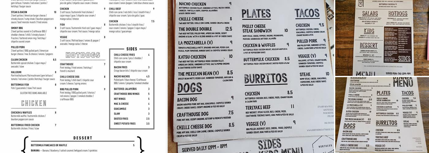 Northern Crafthouse Menu