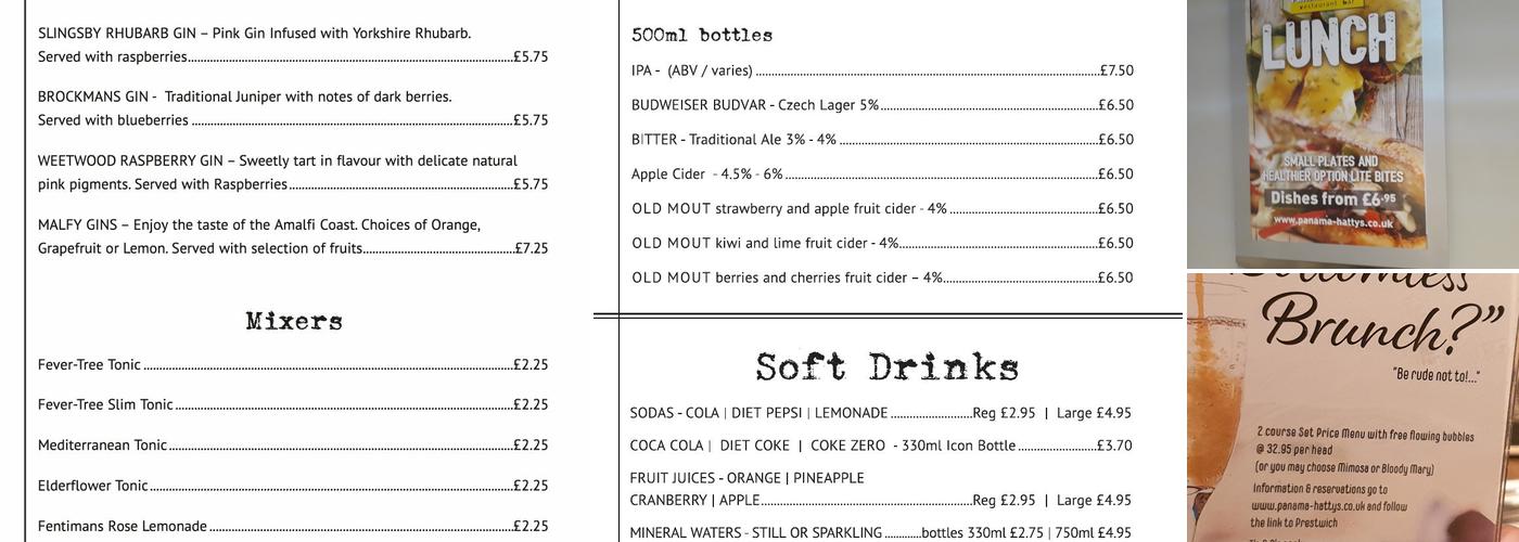 Panama Hatty's Grill Menu