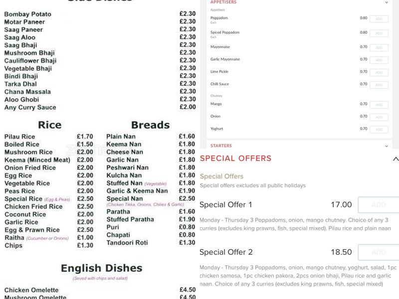 Saffron Express Menu